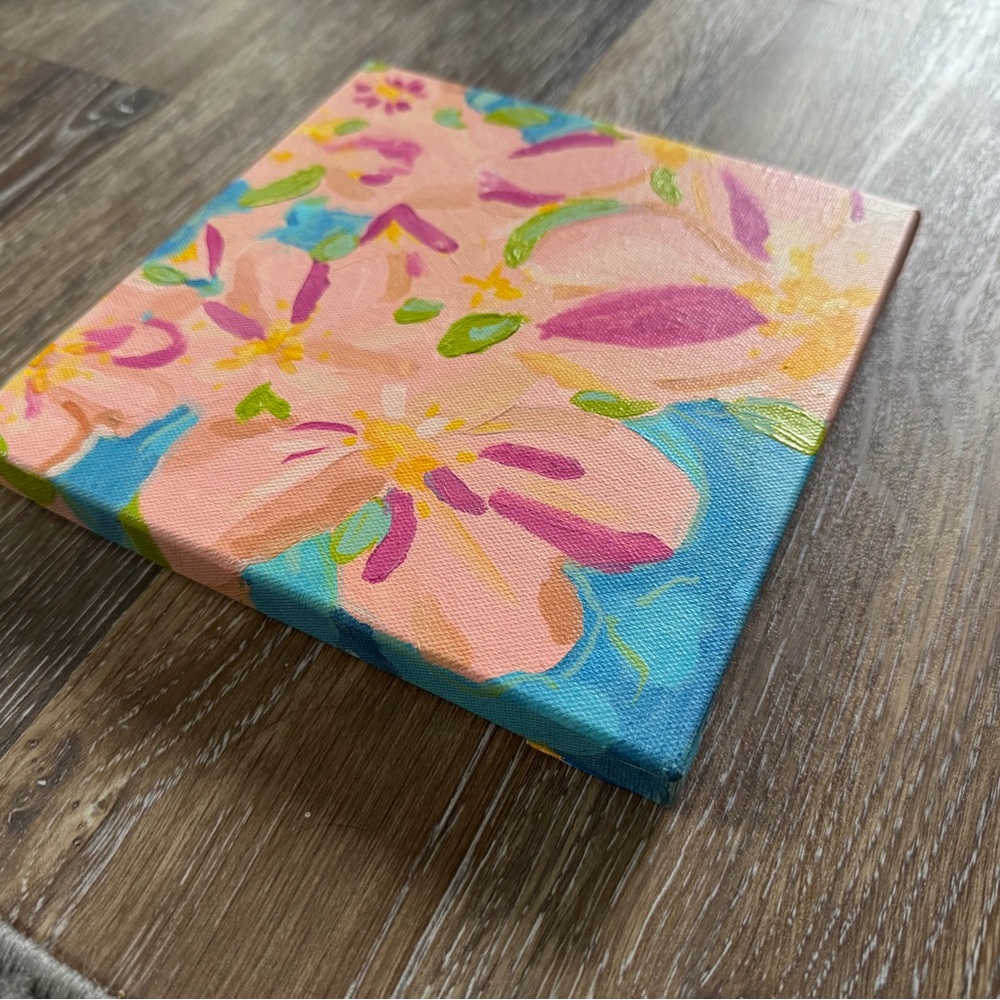 Original Acrylic on Canvas Tropical Flowers Abstract Painting NEW - Picture 7 of 8
